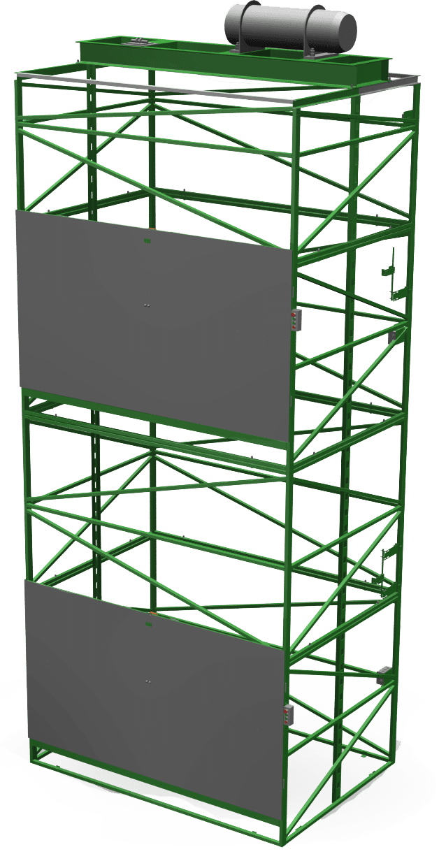 3D‑модель самонесущей металлической шахты грузового подъёмника